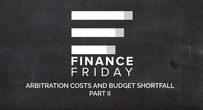 Finance Fridays - ii - Arbitration costs and budget shortfall