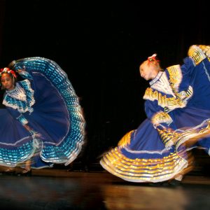 Middle school students perform folklorico