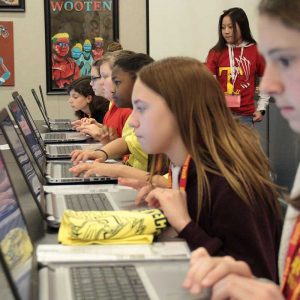 Students work on their laptops