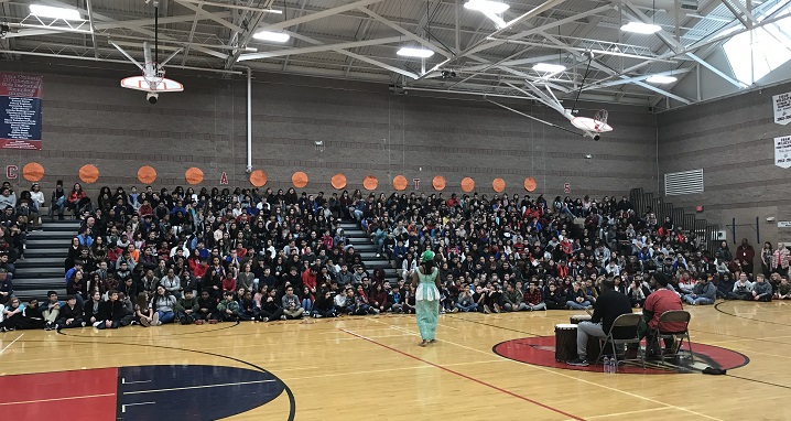 Cram Middle School celebrates Black History Month with dance and drum performance