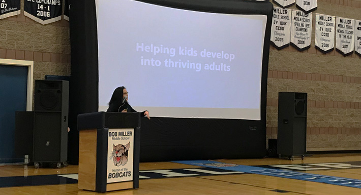 Dr. Angela Duckworth visits Bob Miller MS