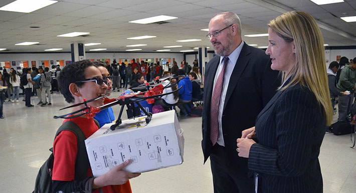 Trevor Hayes participates in Principal for a Day