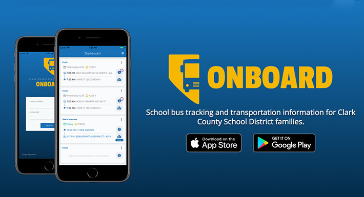 The Clark County School District’s Transportation Department has developed a new mobile app, available to students and parents, to help them track buses before and after school.