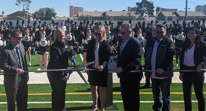 Clark HS celebrates new football field