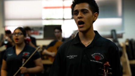 Axel Rodriguez Olivas, student director of Mariachi Joya