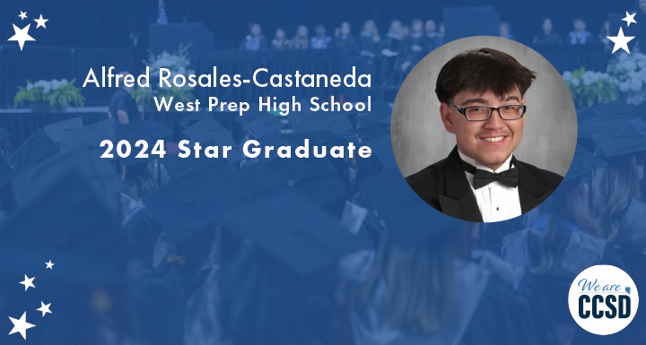 A photo of West Prep High School 2024 Star Graduate Alfred Rosales-Castaneda.