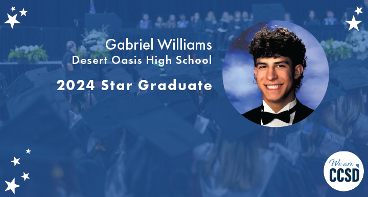 A photo of Desert Oasis High School 2024 Star Graduate Gabriel Williams.