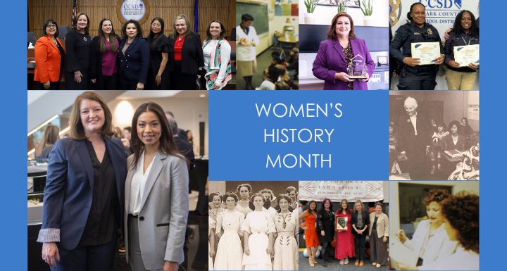 A collage of CCSD educators, staff, students and graduates in honor of Women's History Month.