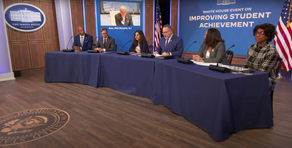 U.S. Secretary of Education Miguel Cardona and members of the Biden administration.