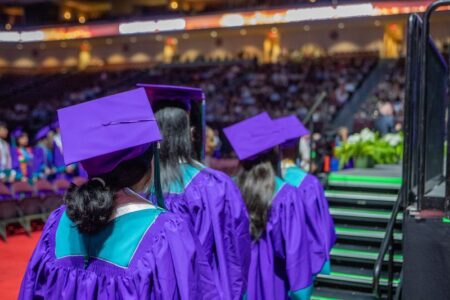 Students at graduation