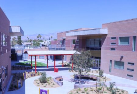 Courtyard of the new Red Rock Elementary School