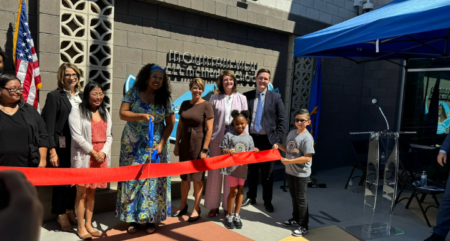 CCSD celebrated the opening of the brand-new Mountain View Elementary School campus with a ribbon-cutting ceremony. CCSD Board of School Trustees members Brenda Zamora, Lisa Satory and Interim Superintendent Brenda Larsen-Mitchell were in attendance to celebrate alongside students, staff, as well as the school principal.  Originally built in 1954, the new campus is the first of CCSD’s new elementary school prototype. The first-of-its-kind design features flexible learning spaces of multiple sizes and shapes, organized by a geometric theme. Students will gain an improved understanding of shape, color, texture, and measurement.  