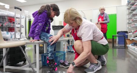 Operation School Bell works to help a CCSD student find a pair of shoes.