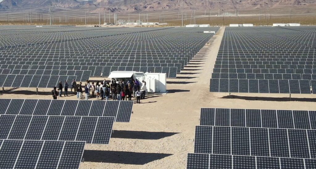 Students from NECTA visit the solar energy fields south of Boulder City