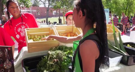 "Farmprenuers" participate in the Green Our Planet and CCSD Student Farmers Market.