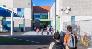 Students entering a CCSD elementary school.