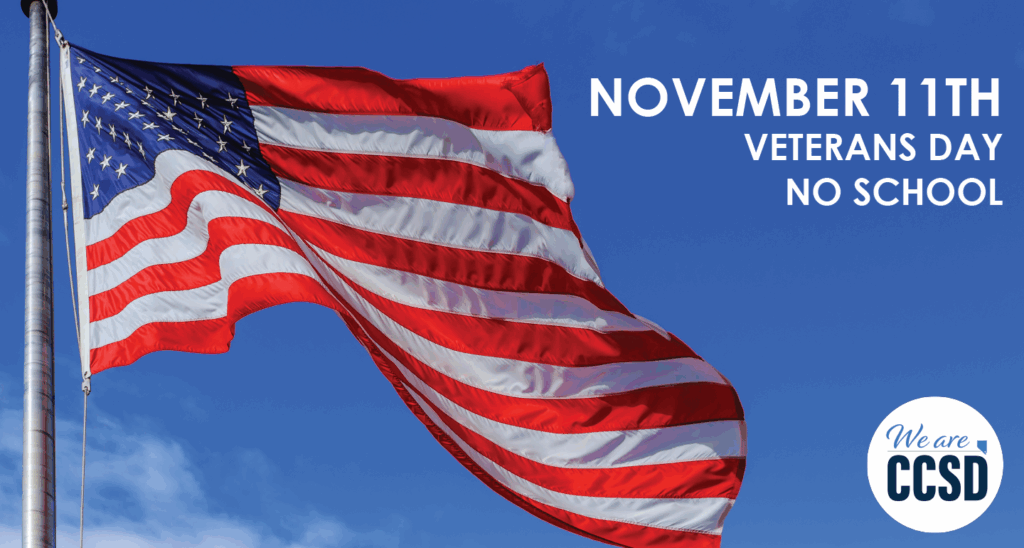 No School on Tuesday, Nov. 11 for Veterans Day