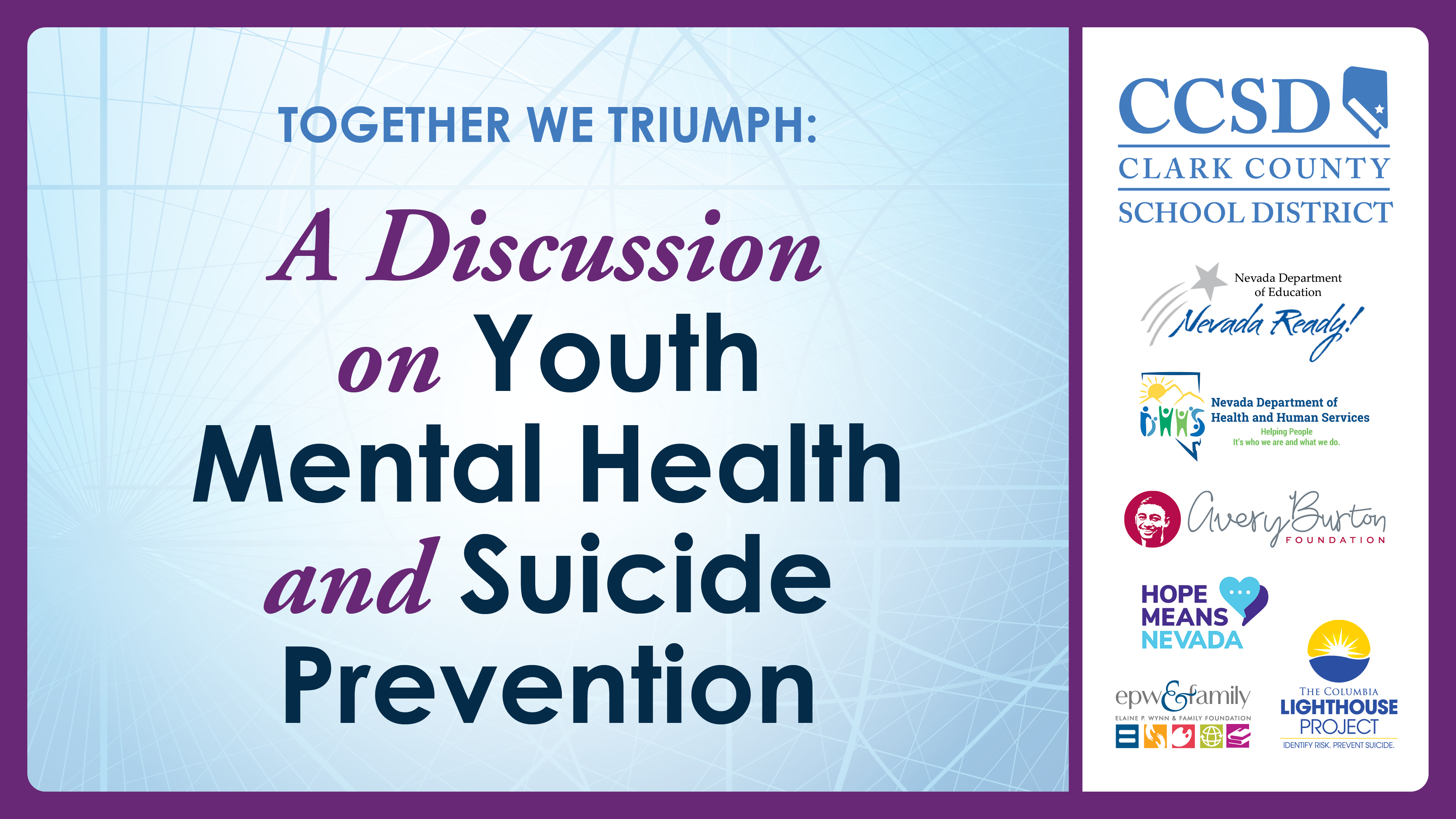 Youth Mental Health and Suicide Prevention Forum