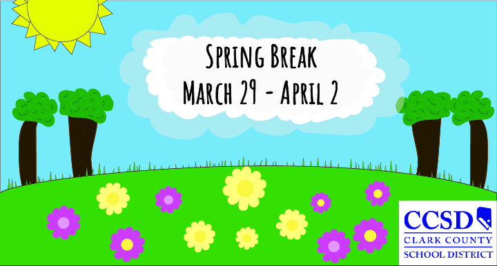 Spring break starts March 29 – April 2, classes resume April 6